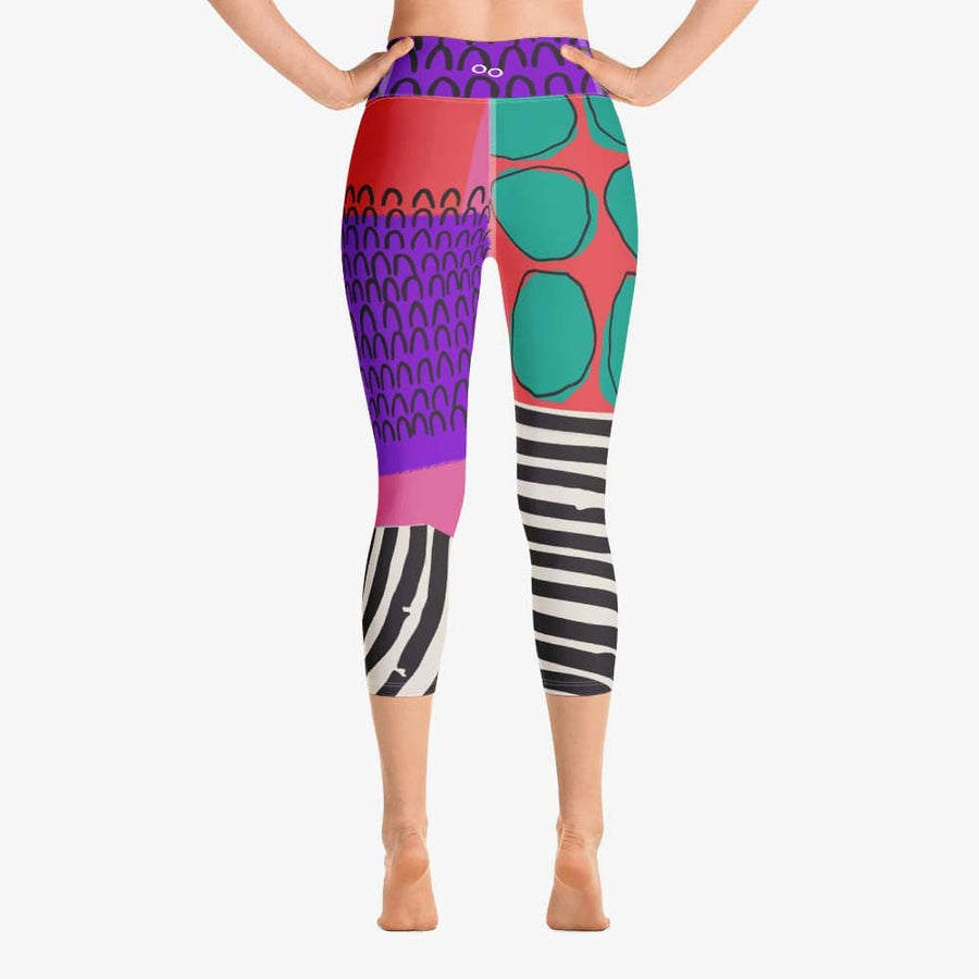 Patterned Capris "Circus" Red/Purple/Green