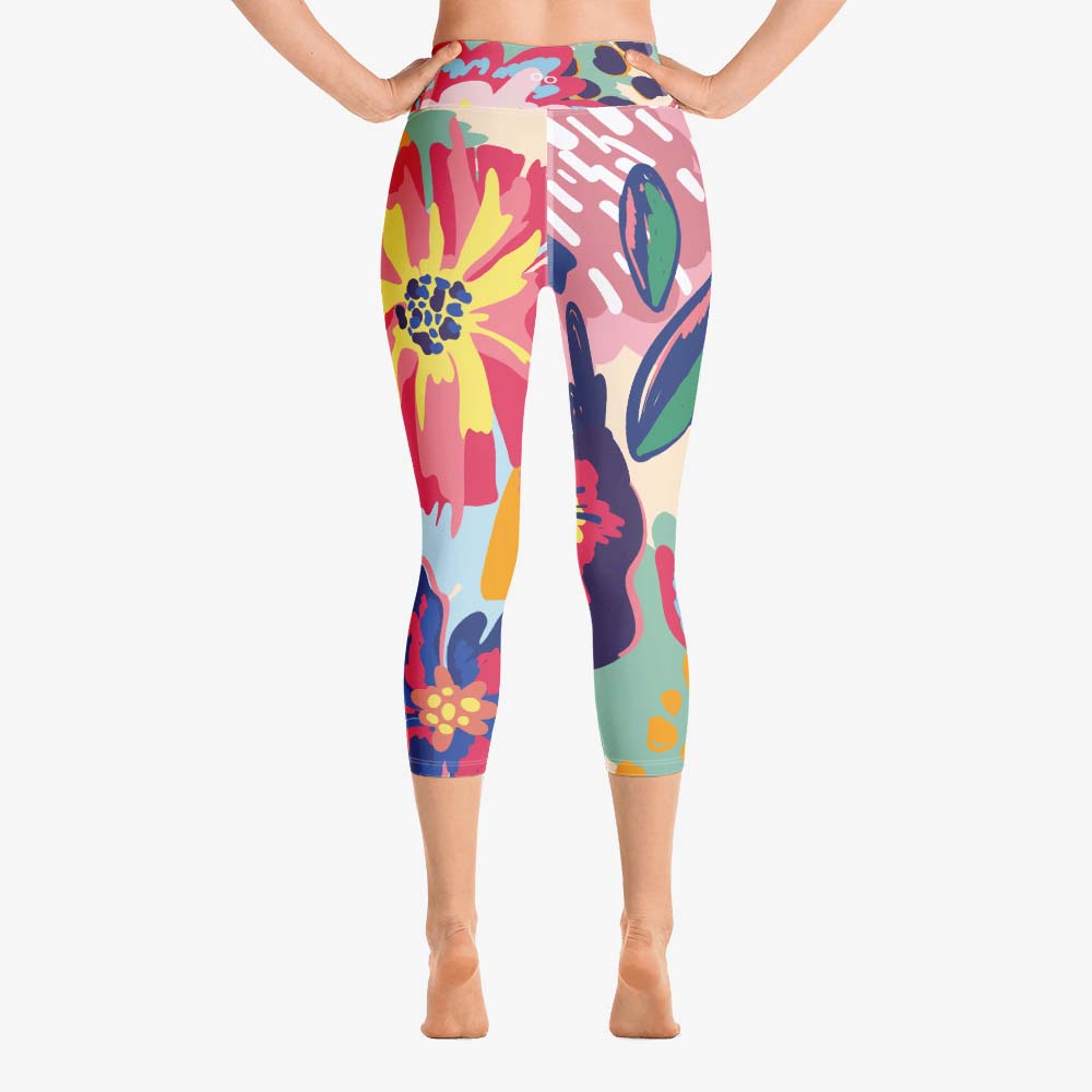 Flower Splash Capris – Red/Yellow/Blue