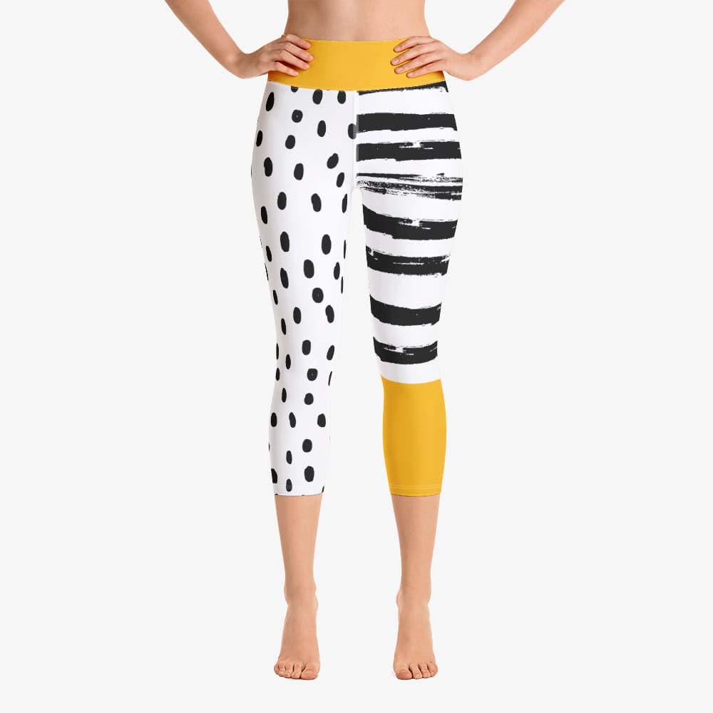 Dots & Stripes Capris – Yellow