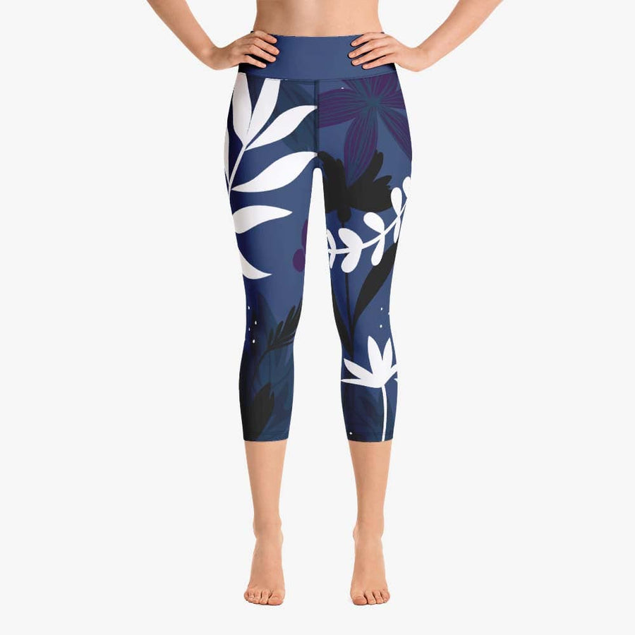 Capris + Sports Bras "Night Garden" Blue