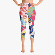 WAREHOUSE Floral Capris "Flower Splash" Red/Yellow/Blue