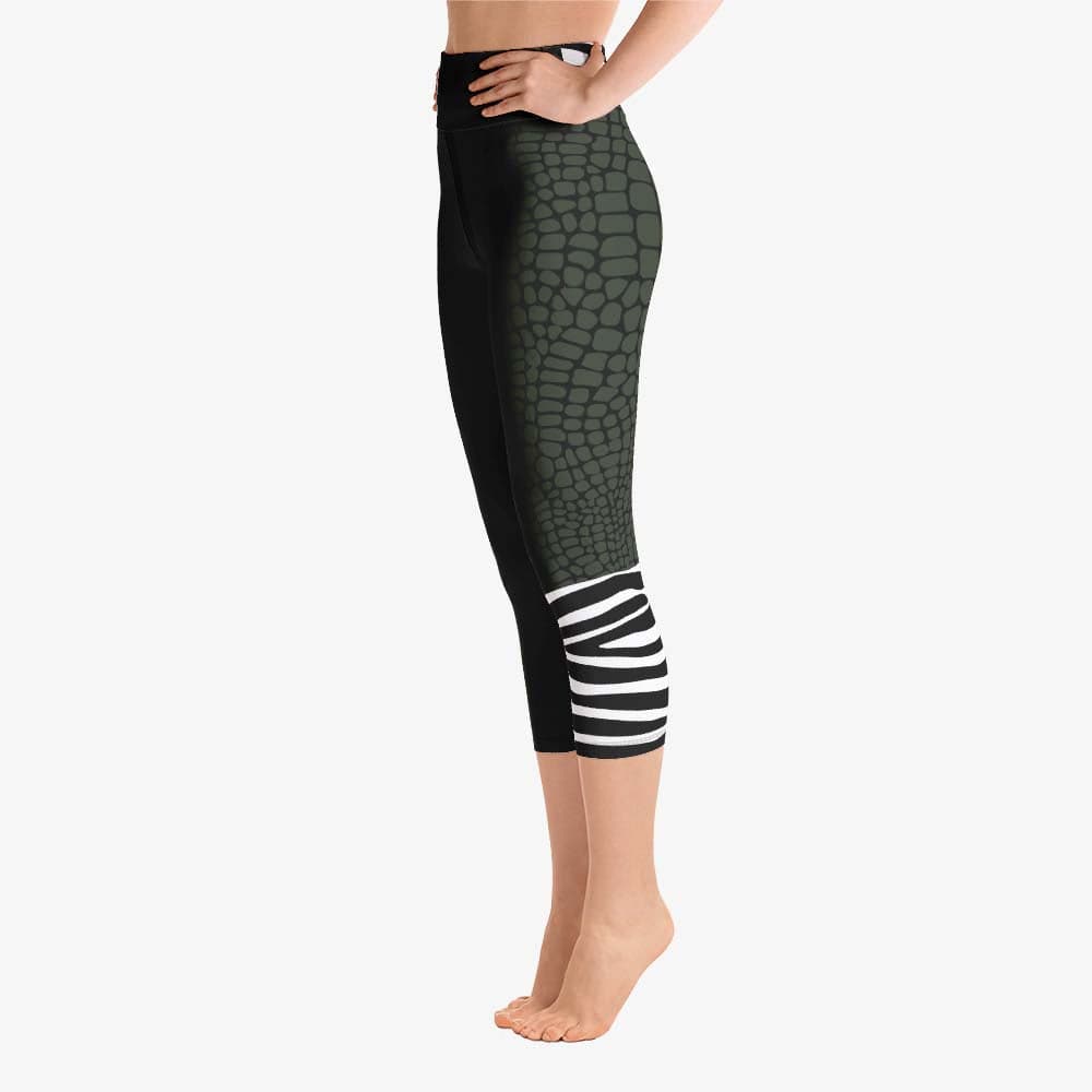 CrocoZebra Capris – Dark Green