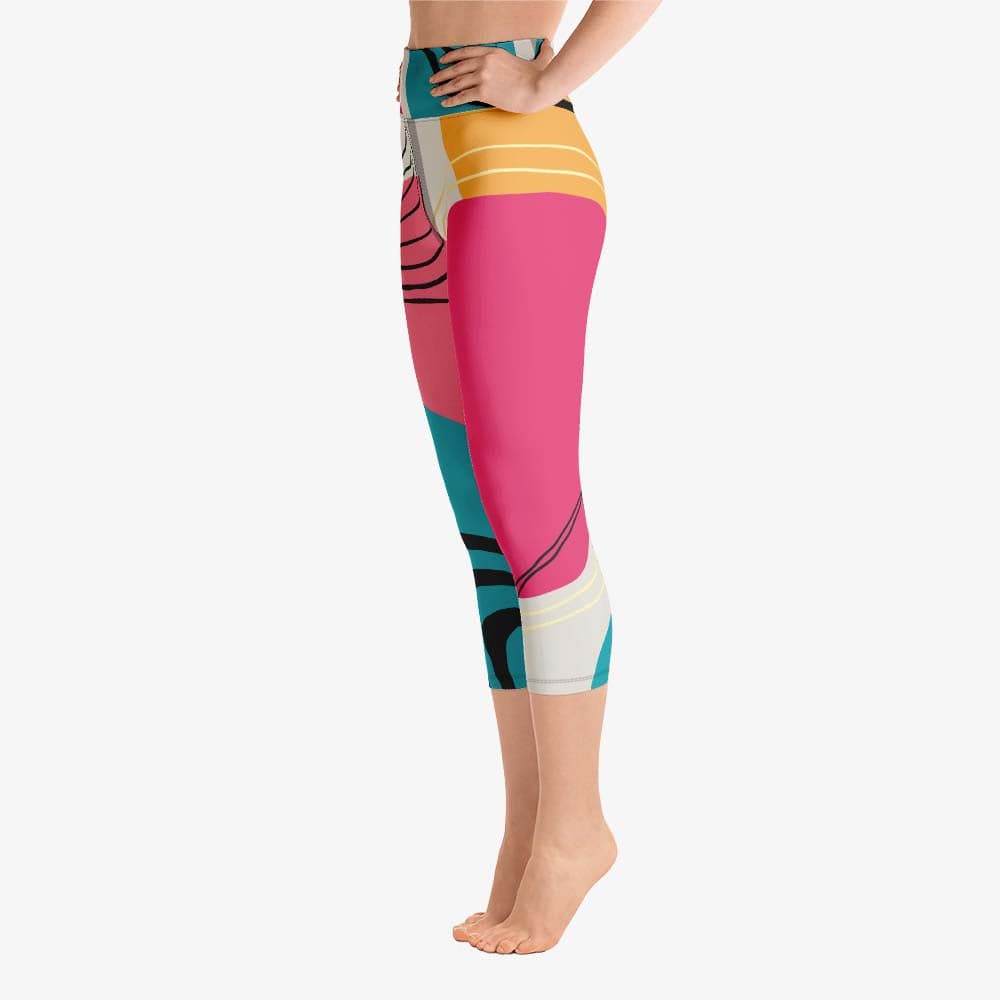 Modernist Capris – Fuchsia/Turquoise