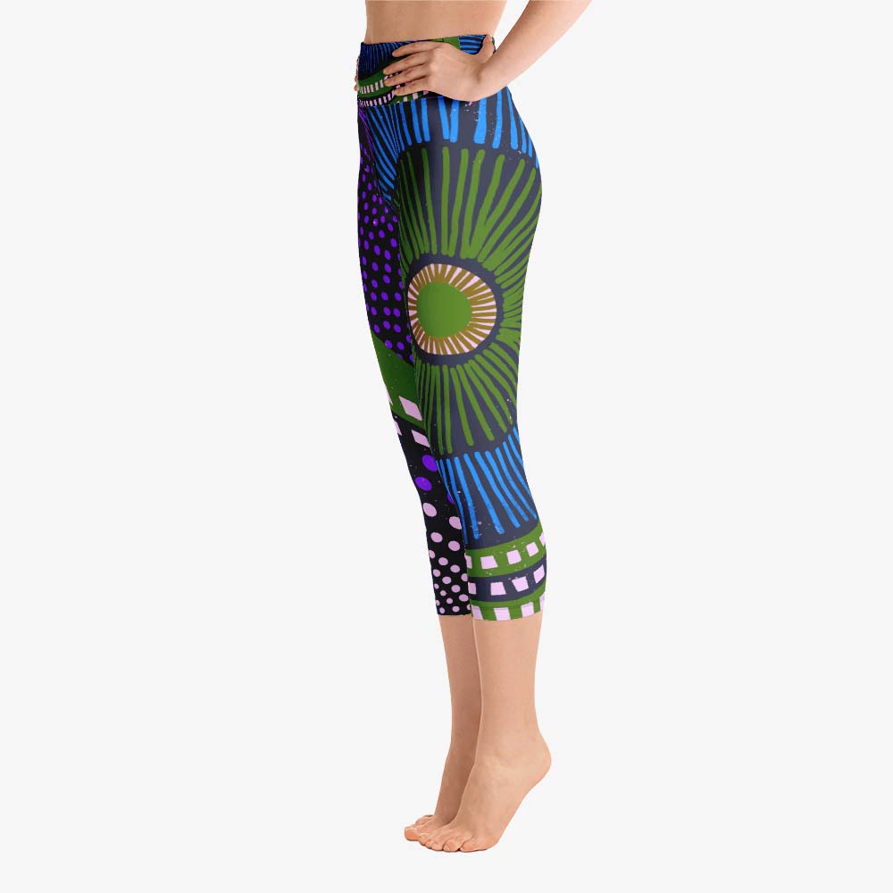Ethno Pop Capris – Blue/Green