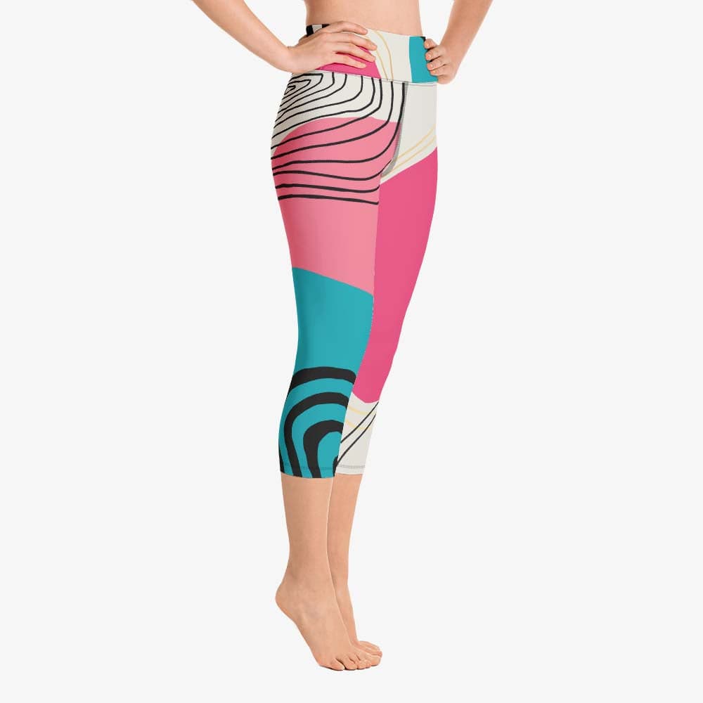 Modernist Capris – Fuchsia/Turquoise