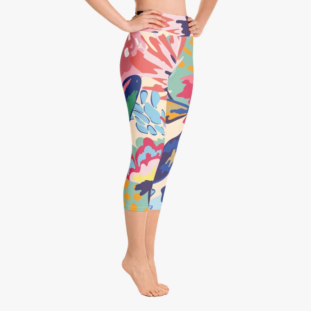 Flower Splash Capris – Red/Yellow/Blue