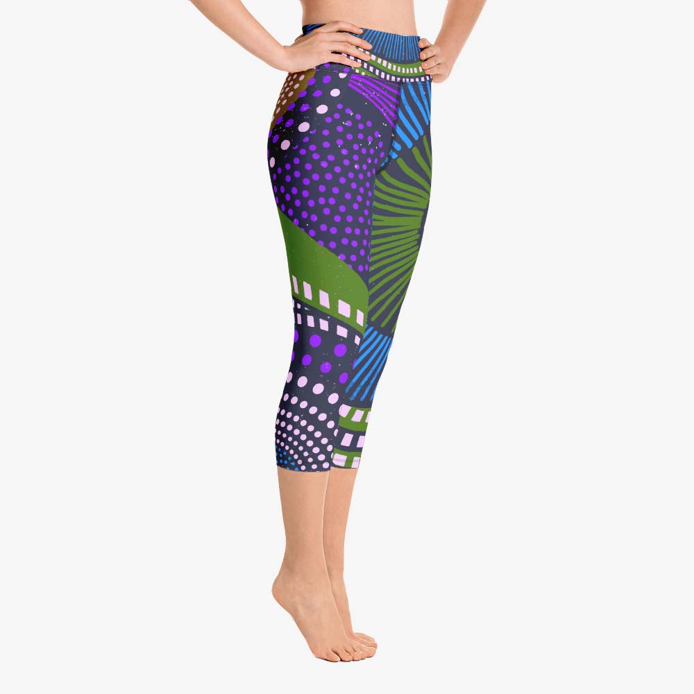 Ethno Pop Capris – Blue/Green