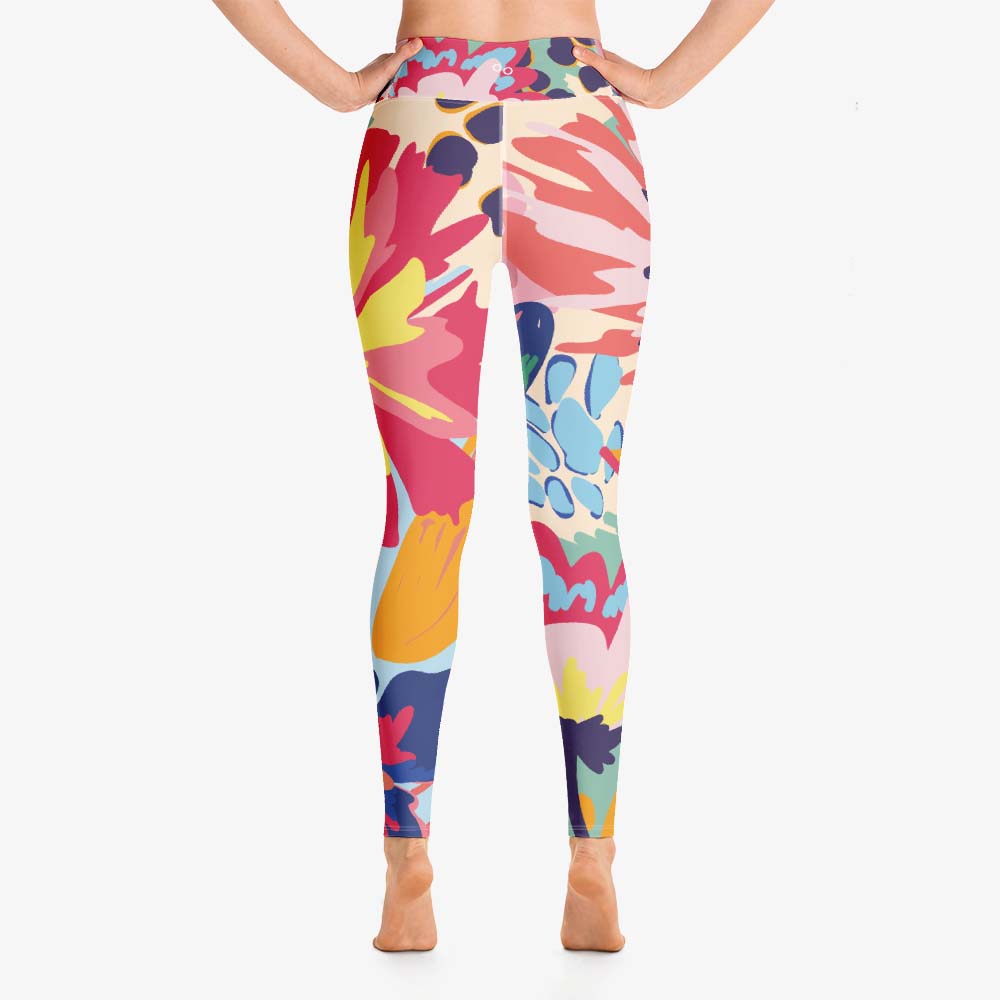 Flower Splash Leggings – Red/Yellow/Blue