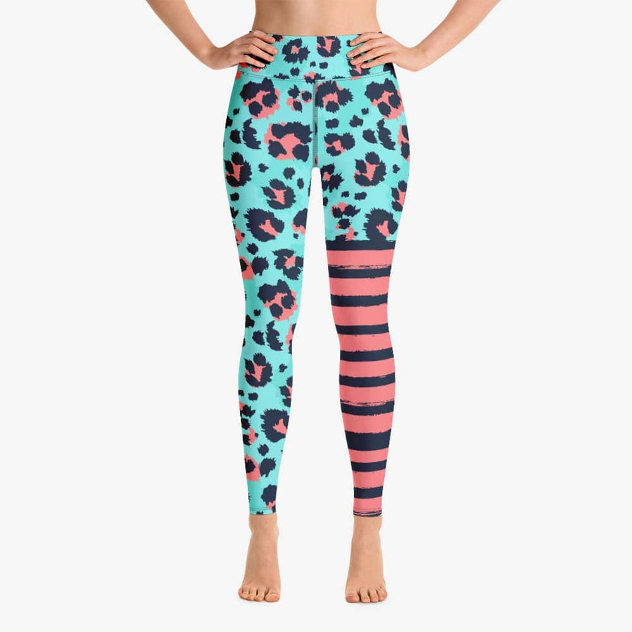 Animal Printed Leggings "BeePard" Turquoise/Pink