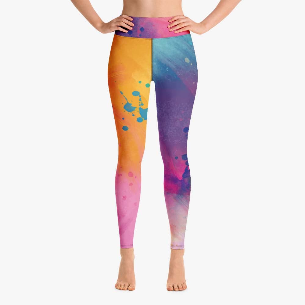 WAREHOUSE Printed Leggings "Cosmic Splash" Orange/Purple/Pink