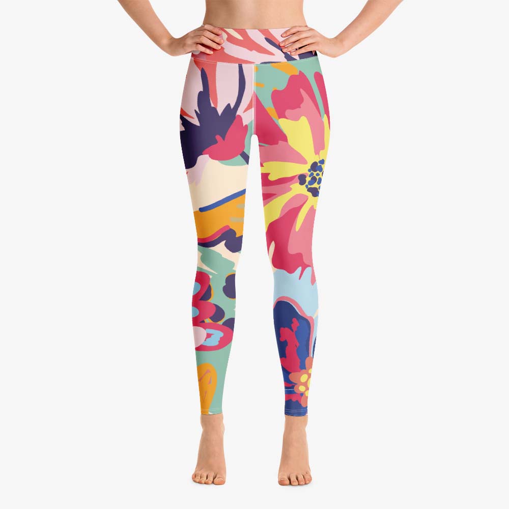 Flower Splash Leggings – Red/Yellow/Blue