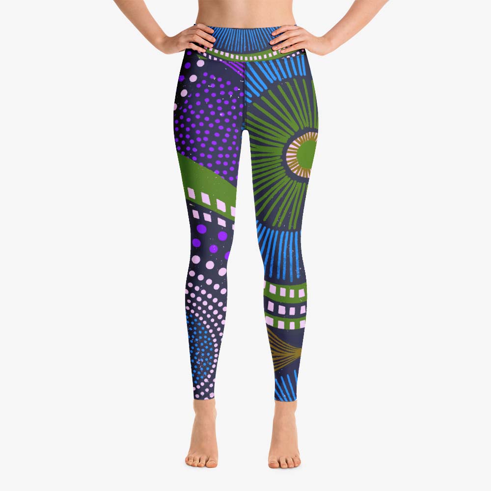 Leggings in multicolour abstract design