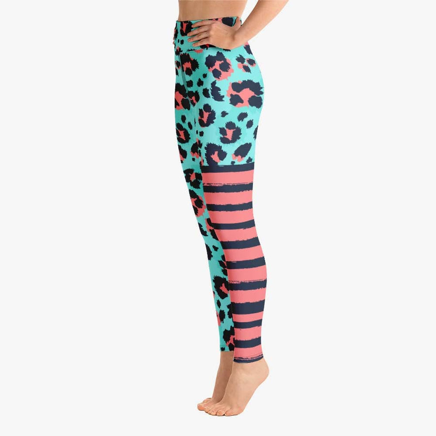 Leggings + Sports Bras "Beepard" Turquoise/Pink