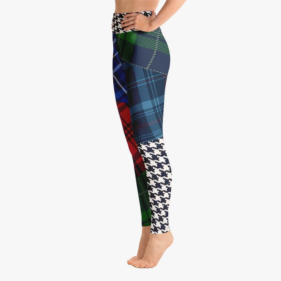 Red and Blue Plaid Tartan Leggings with pockets | eBay