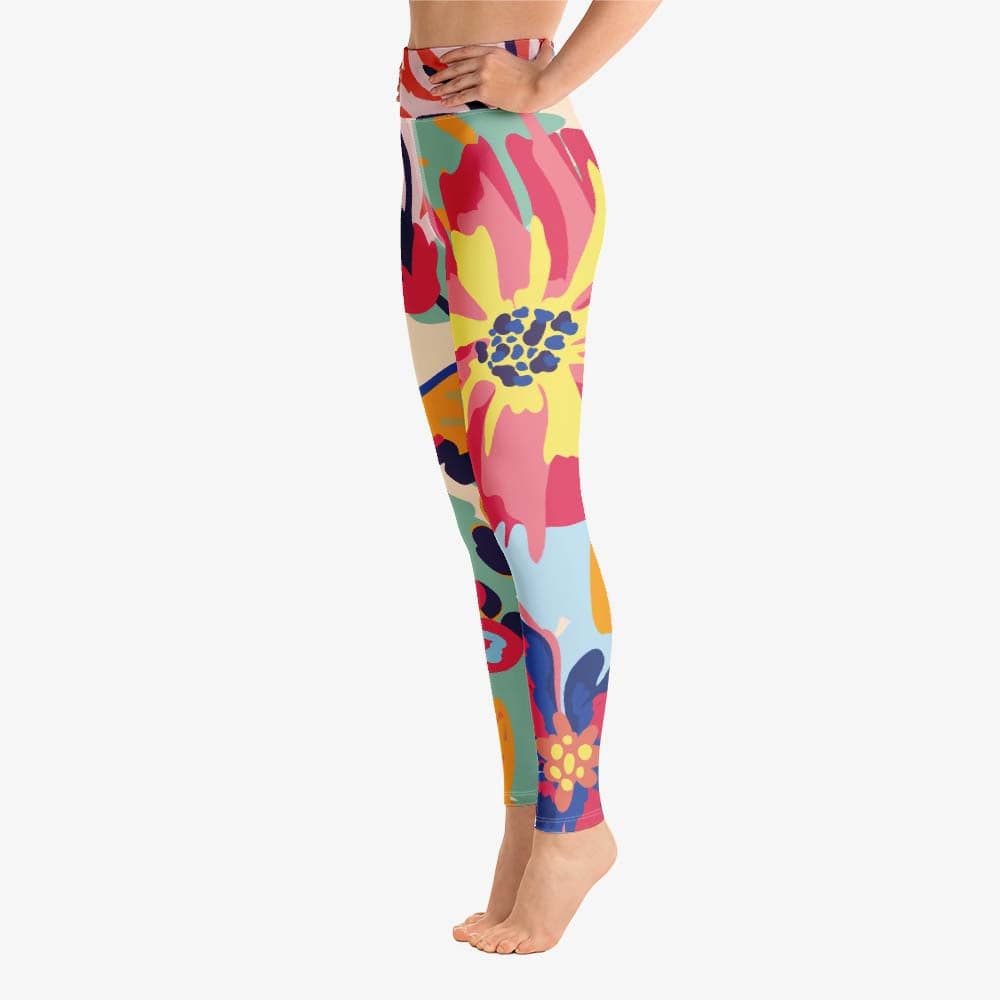 Flower Splash Leggings – Red/Yellow/Blue
