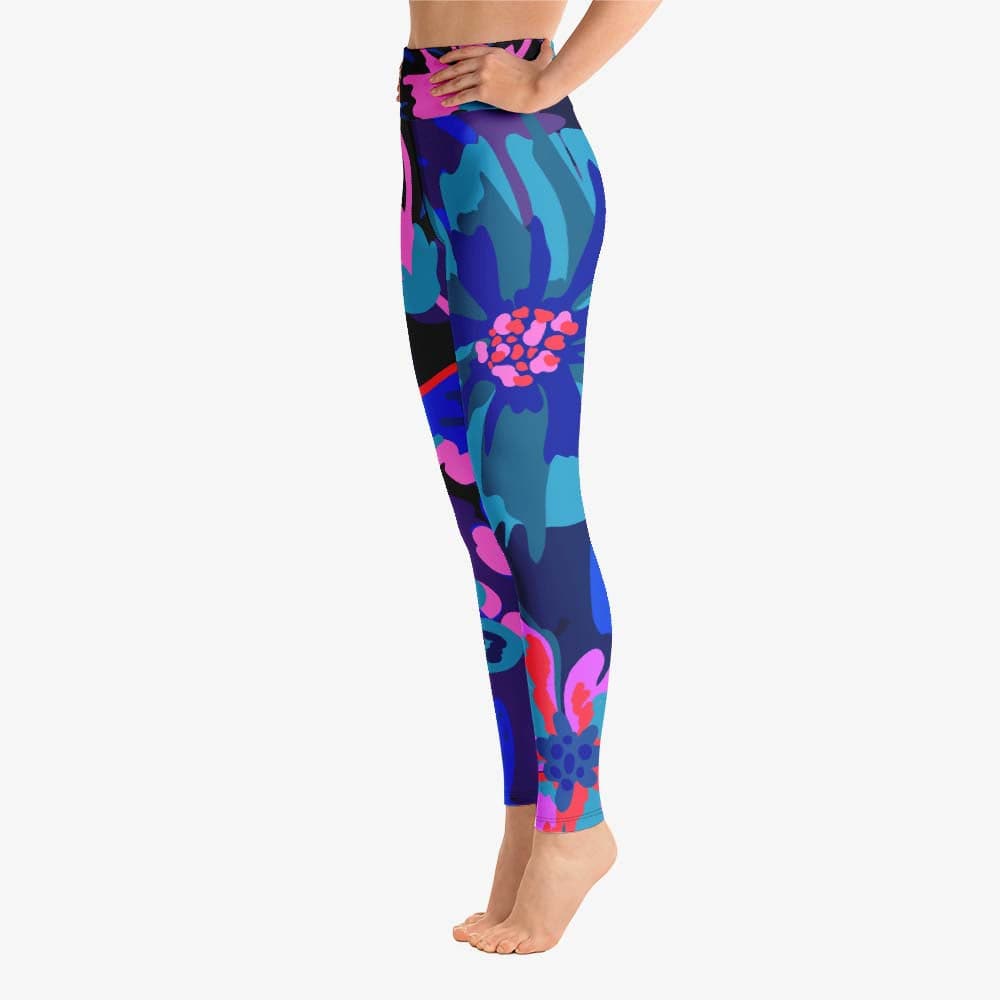 Flower Splash Leggings – Blue/Fuchsia