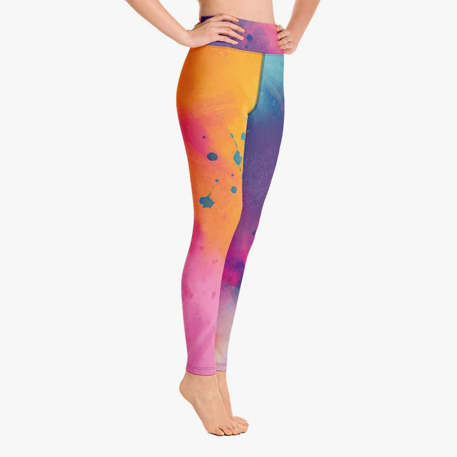 Printed Leggings "Cosmic Splash" Orange/Purple/Pink