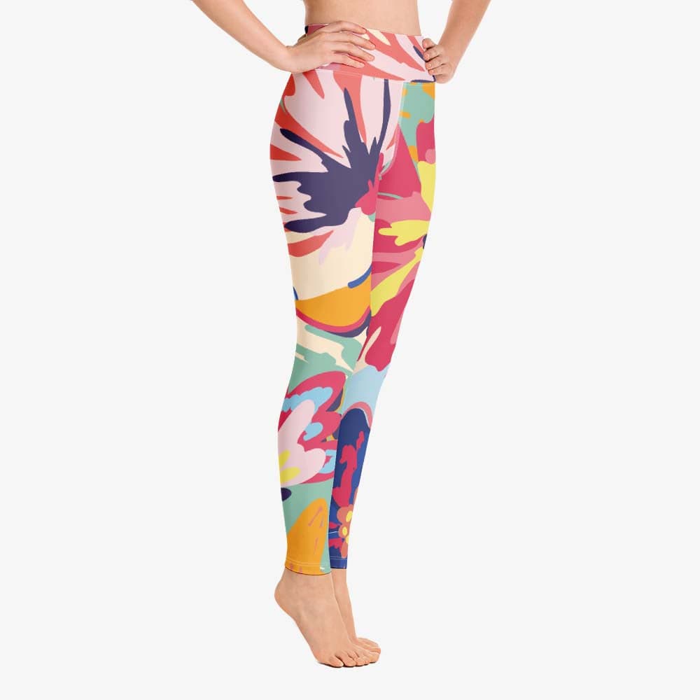 Flower Splash Leggings – Red/Yellow/Blue