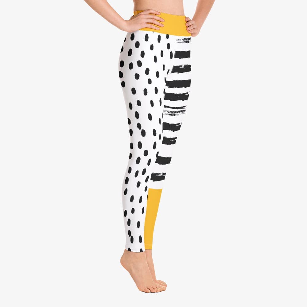 Dots & Stripes Leggings – Yellow