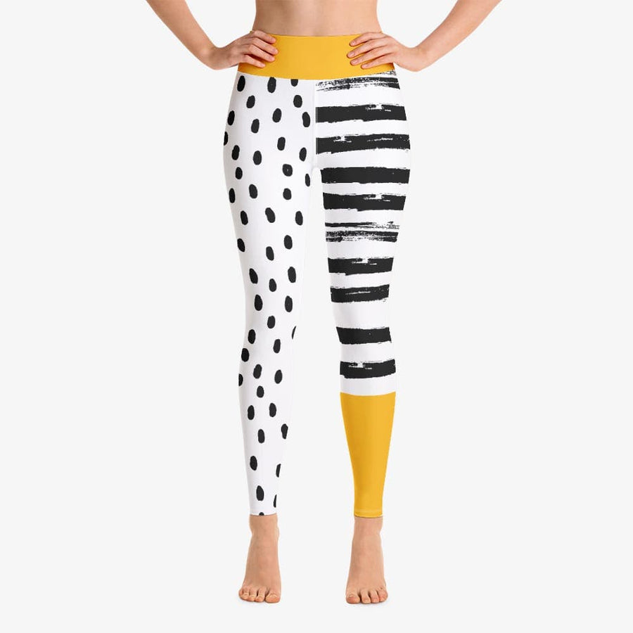 Leggings + Sports Bras "Dots&Stripes" Yellow