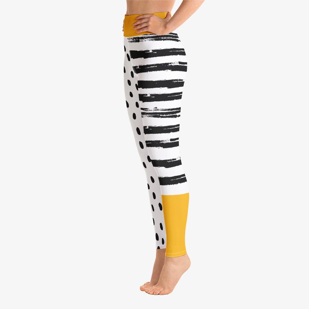 Dots & Stripes Leggings – Yellow