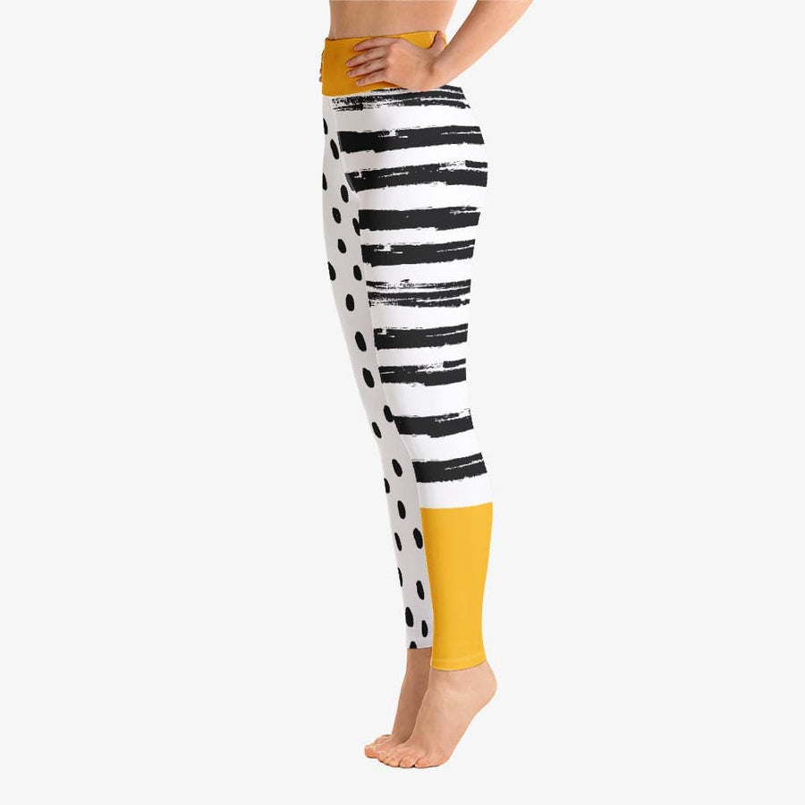 Leggings + Sports Bras "Dots&Stripes" Yellow