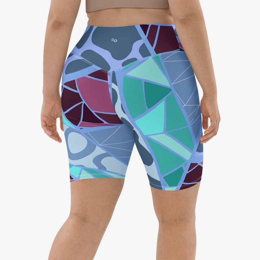 Biker Shorts "Mosaic" Blue/Plum
