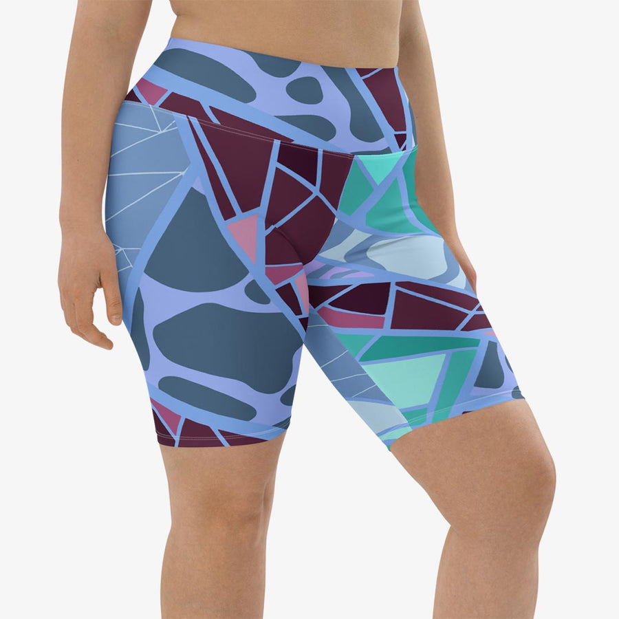 Biker Shorts "Mosaic" Blue/Plum