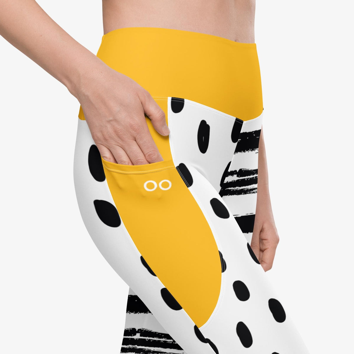 Dots & Stripes Pocket Leggings – Yellow