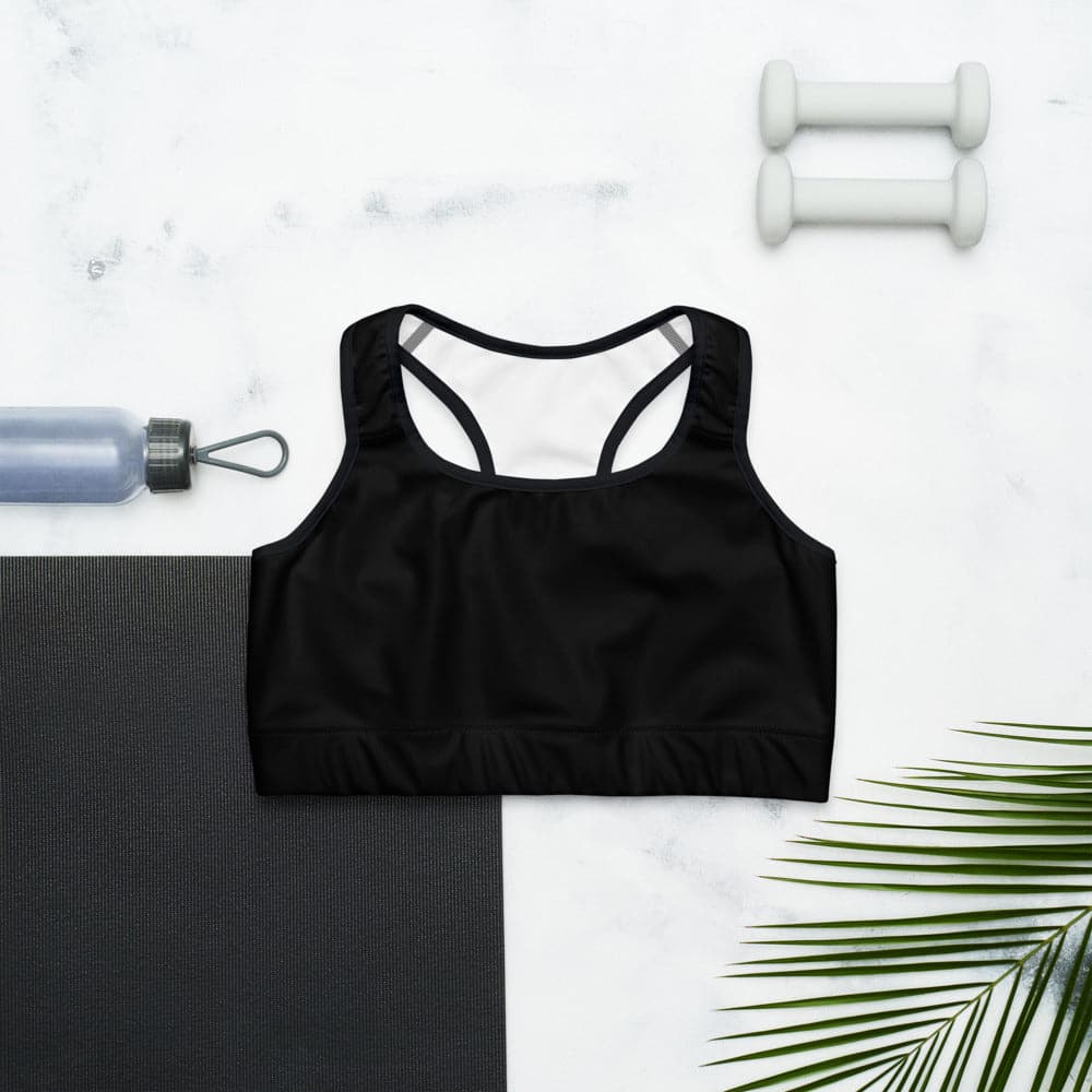 Black Monochrome Sports Bra