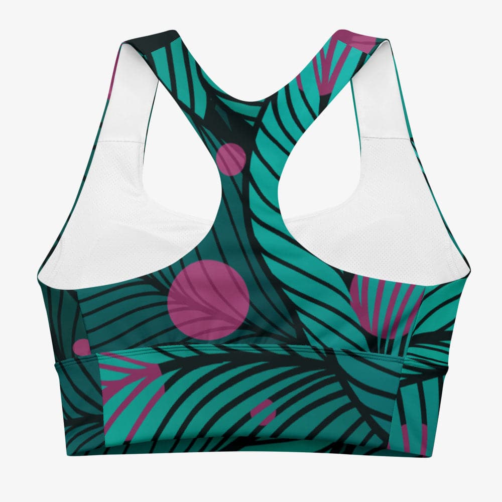 Back view of white tank top with abstract print.