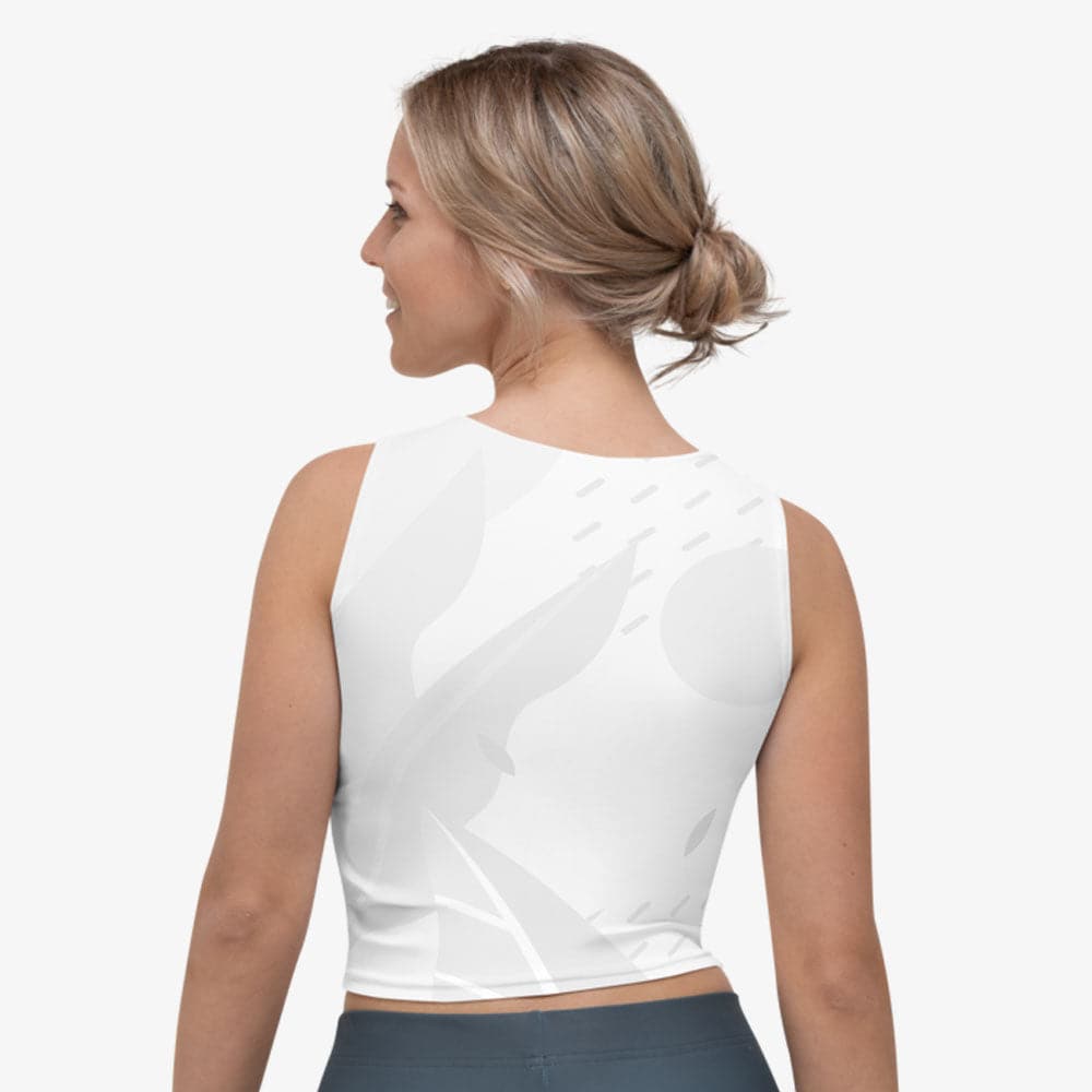 Leaves Crop Top – White