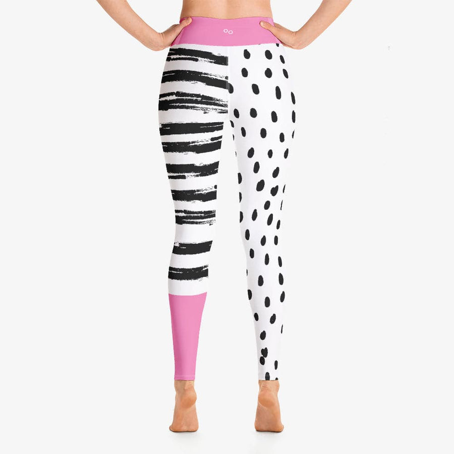 Printed Leggings "Dots&Stripes" Pink
