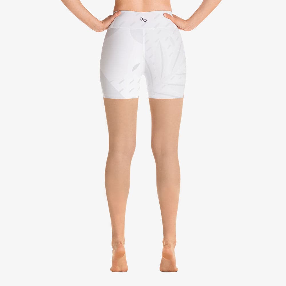 WAREHOUSE Floral Yoga Shorts "Leaves" White