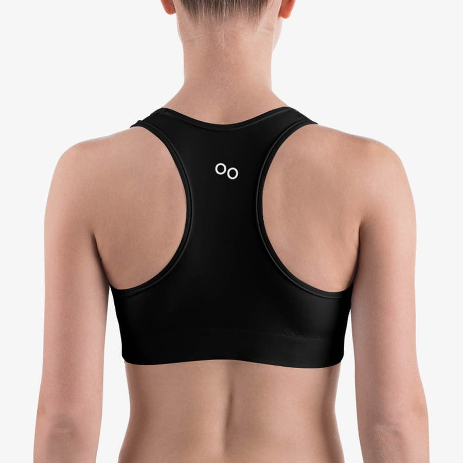 Funky sports bra for women. Perfect for Yoga, Pilates and Gym. Model "monochrome" black