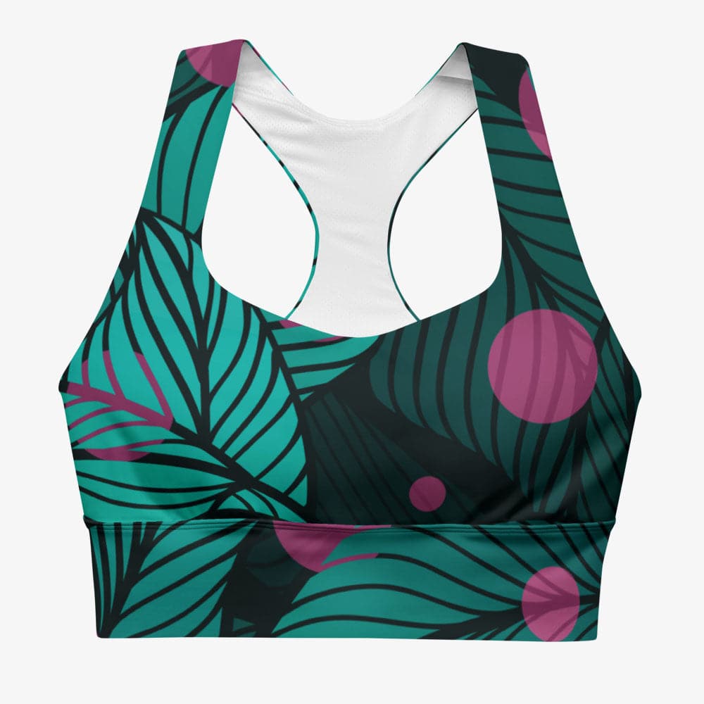 Front view of white tank top with abstract print.