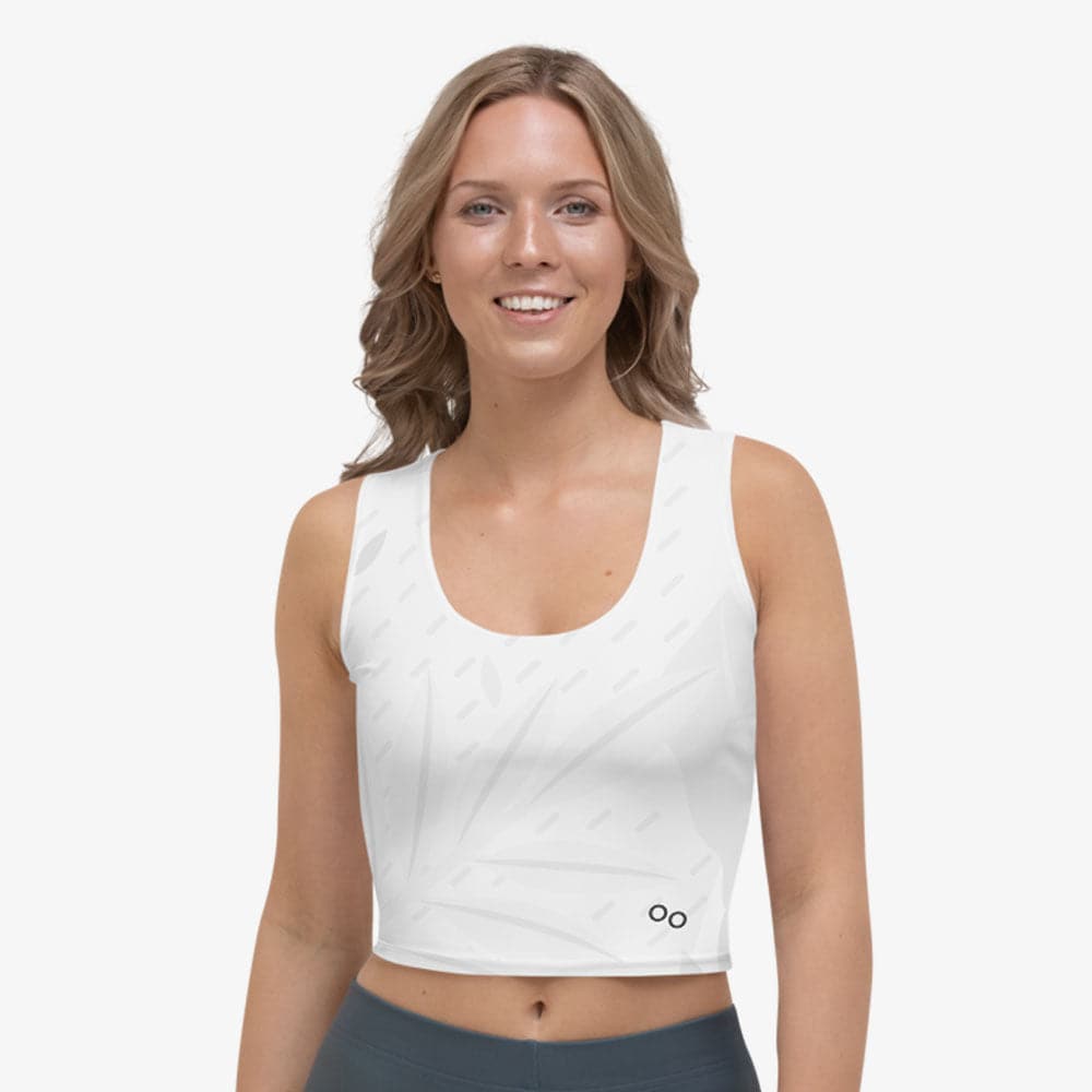 Leaves Crop Top – White