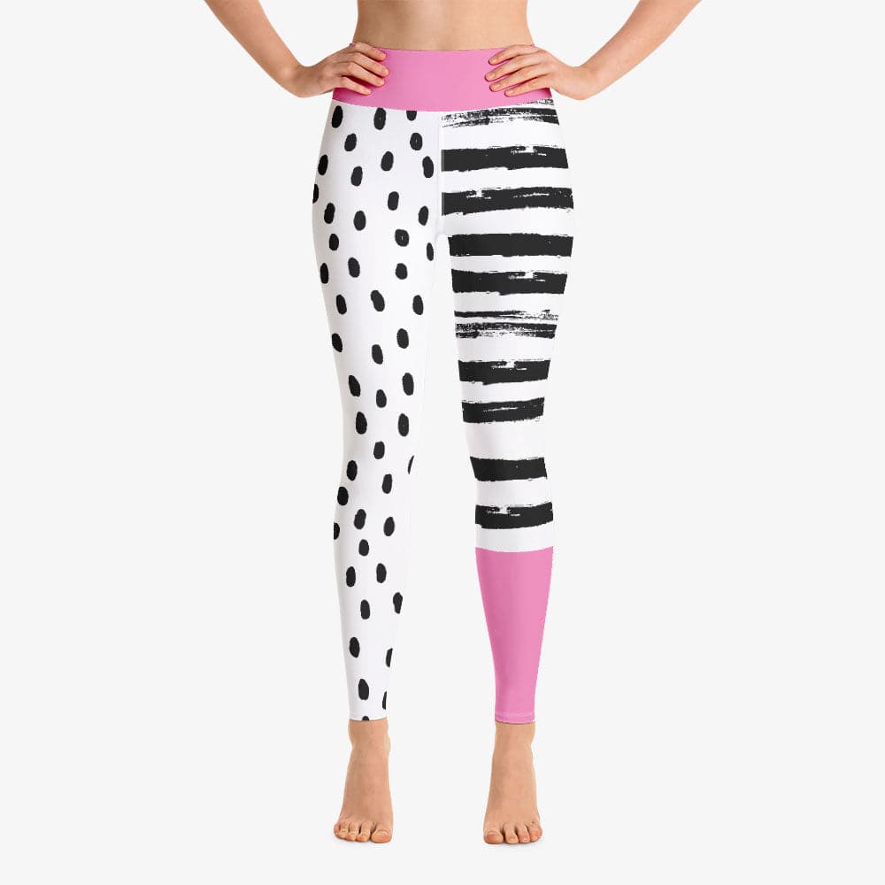 Dots & Stripes Leggings – Pink