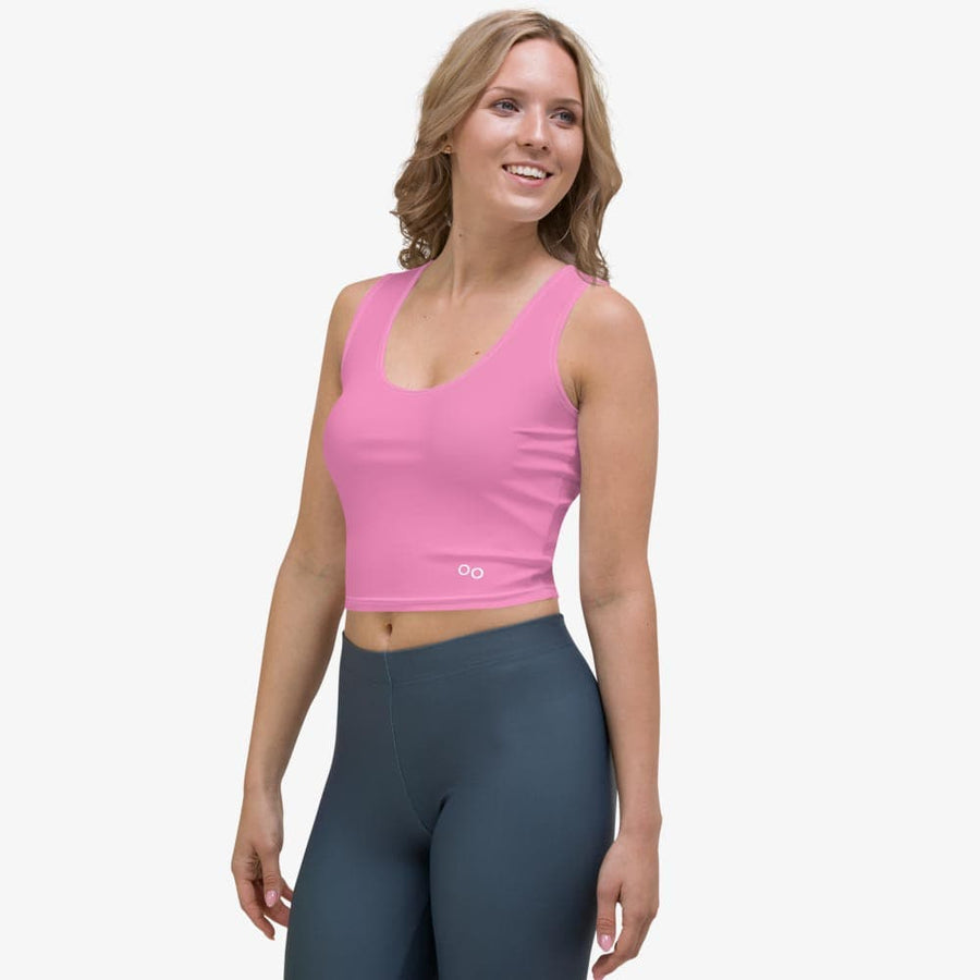 Funky crop top for women. Perfect for Yoga, Pilates and Gym. Model "monochrome" pink