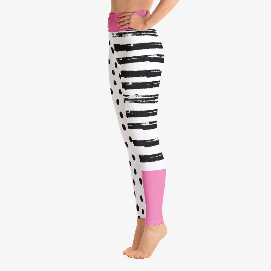 Printed Leggings "Dots&Stripes" Pink