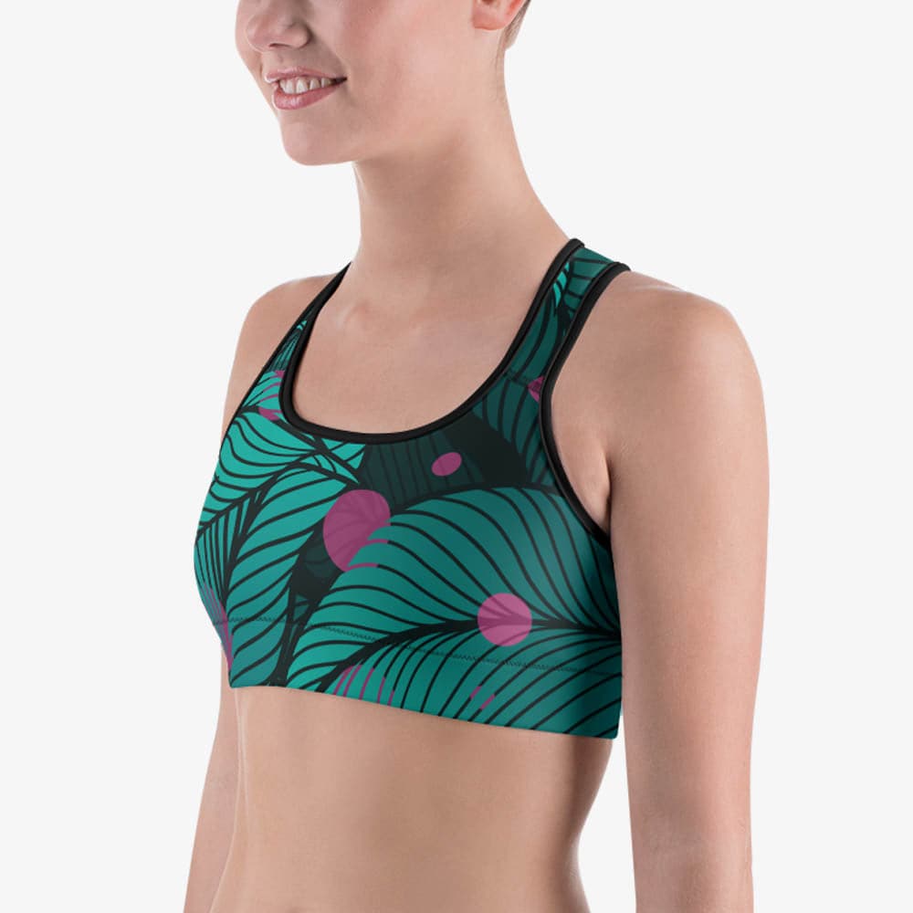 Fireflies Sports Bra – Green/Pink