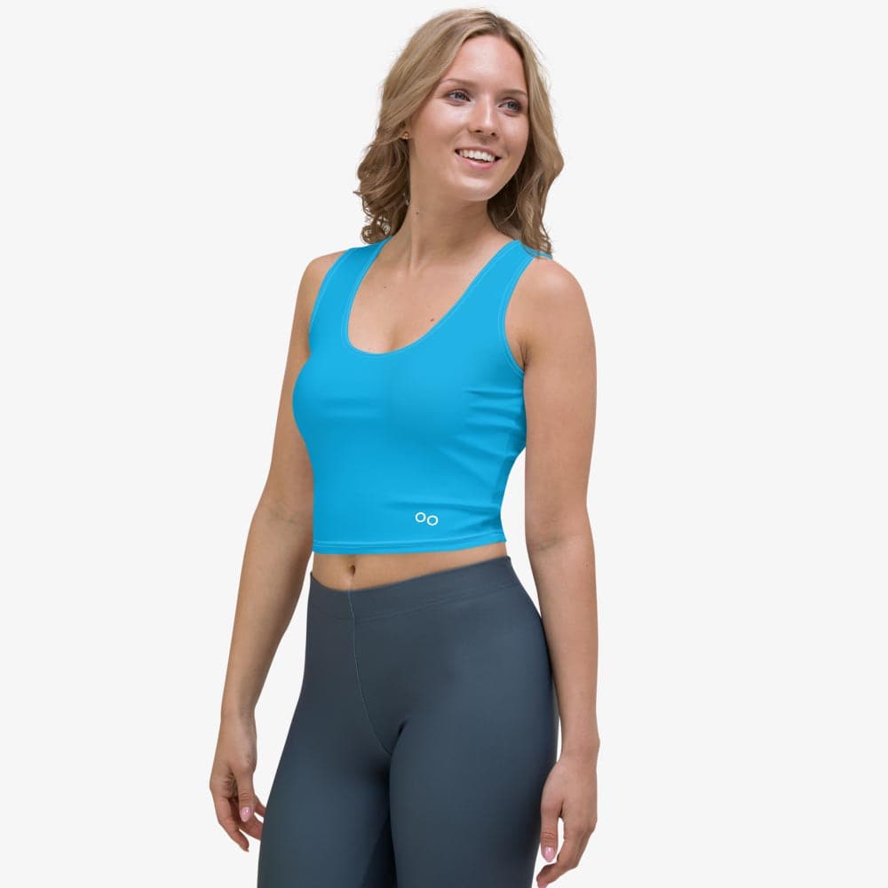 Cyan Monochrome Crop Top