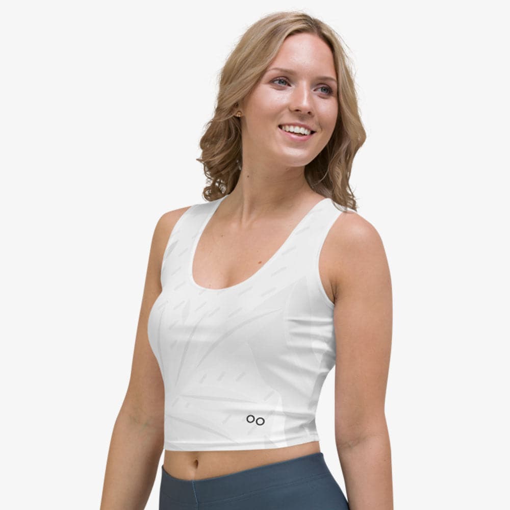 Leaves Crop Top – White
