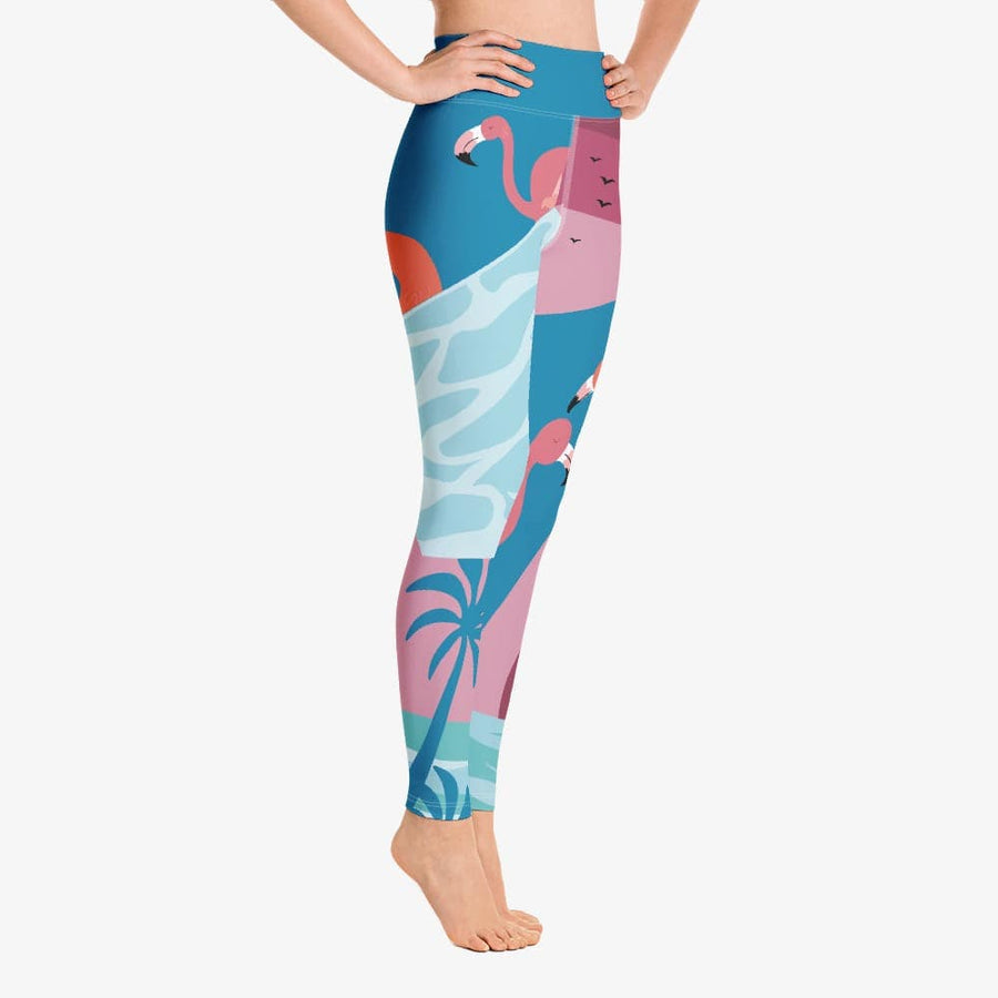 Patterned Leggings Flamingo Azure/Pink – Loony Legs