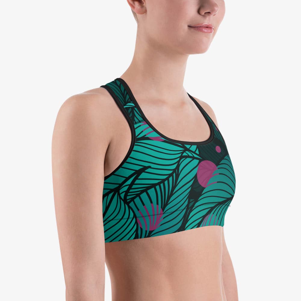 Fireflies Sports Bra – Green/Pink