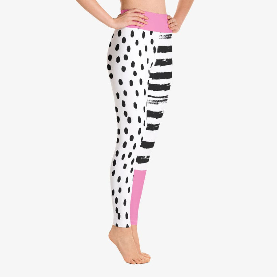 Leggings + Sports Bras "Dots&Stripes" Pink