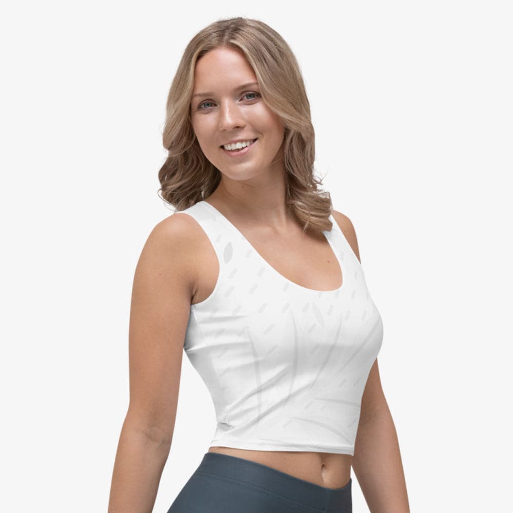 Leaves Crop Top – White