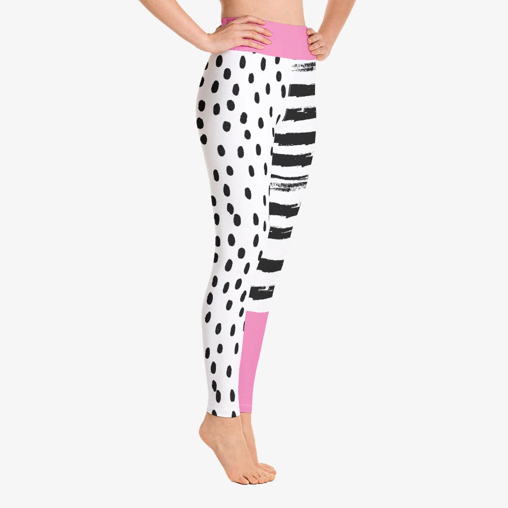 Dots & Stripes Leggings – Pink