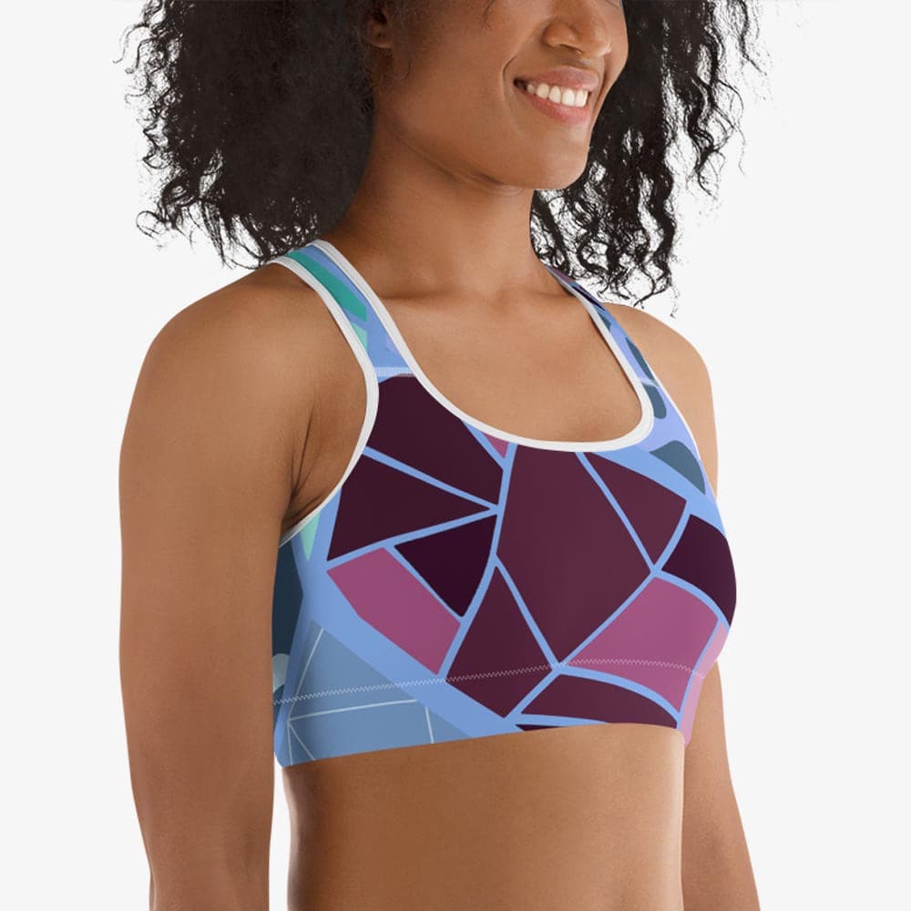 Patterned sports bra mosaic right