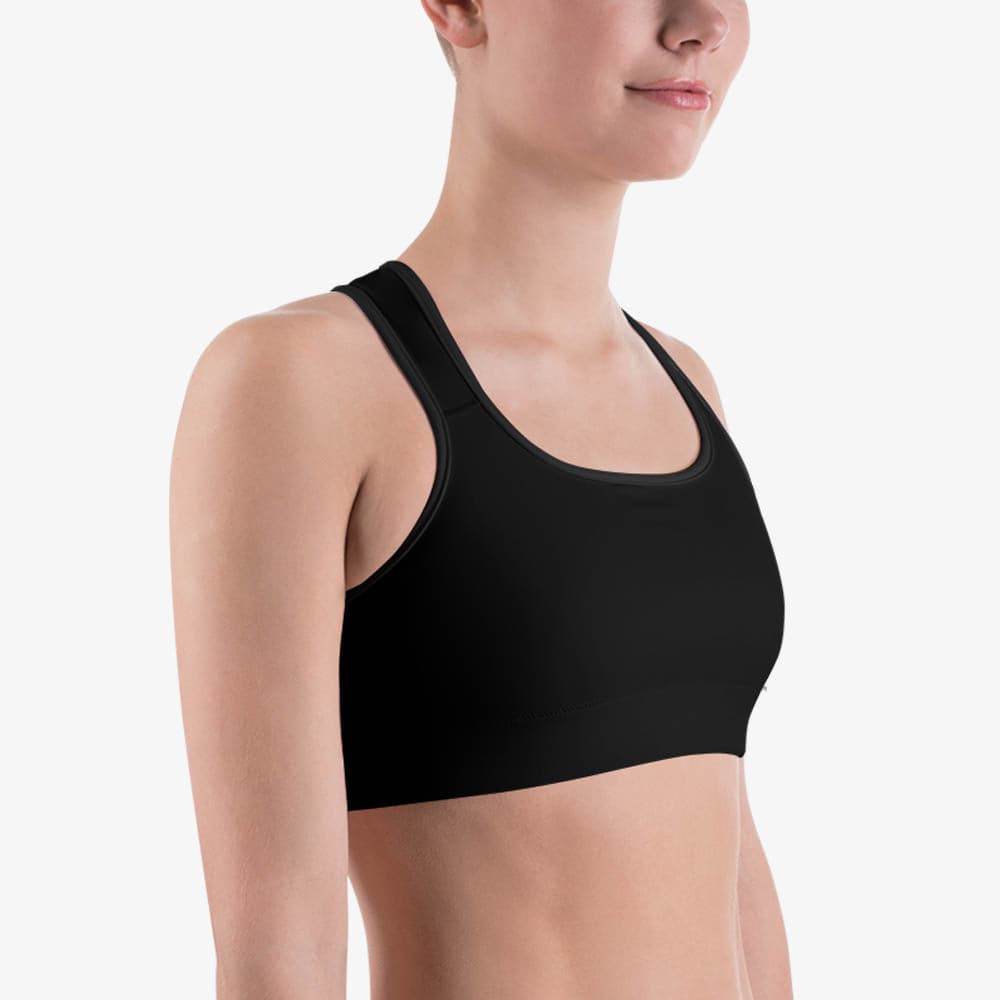 Black Monochrome Sports Bra